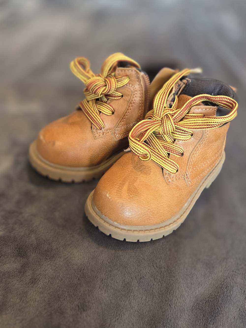 Carter's Toddler Boys Faux Leather Work Boots Brown